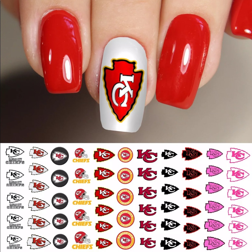💌BO/GO$6 🏈 Kansas City Chiefs Nail Decals